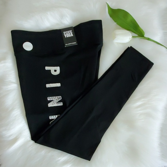 PINK Victoria's Secret Pants - VS PINK POCKET SEQUINS  LEGGINGS SIZE M